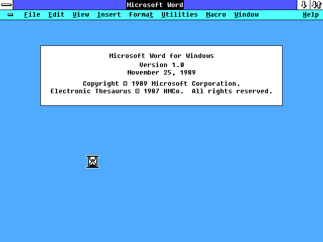 Microsoft Word for Windows 1.0 Splash Screen (1989)